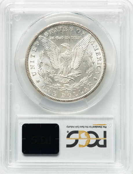 image for: 1880-CC $1 8 Over Low 7, VAM-6, MS65 PCGS. CAC. A Top 100 Variety. PCGS Population: (15/4). NGC Census: (16/11). CDN: $1,10...
