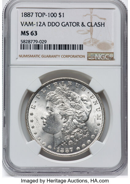 1887年 モルガン銀貨 TOP-100 VAM12 MS64 No.846 1887年 モルガン銀貨 TOP-100 VAM12 MS64 No.846 1887年