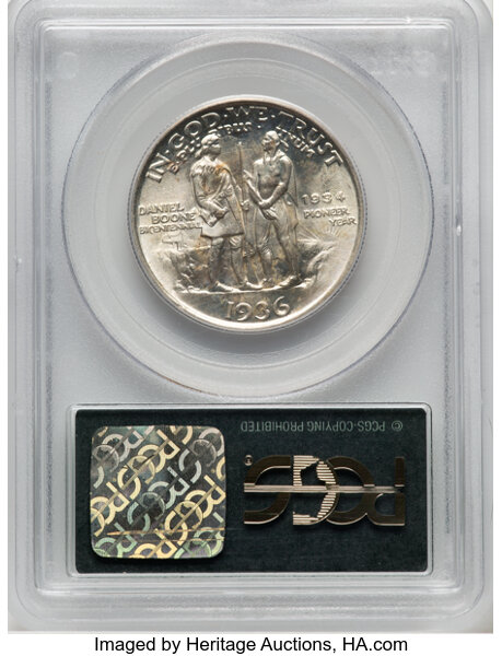 image for: 1936 Boone 50c PCGS MS65
