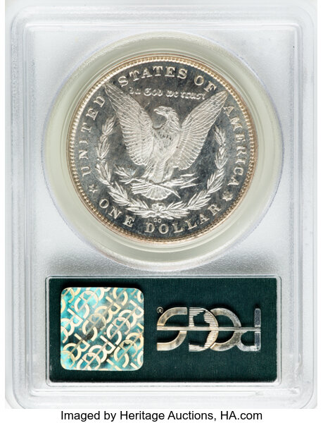 image for: 1880-CC $1 MS64 Deep Mirror Prooflike PCGS. VAM-10. Housed in a Generation 3.0 green label holder....