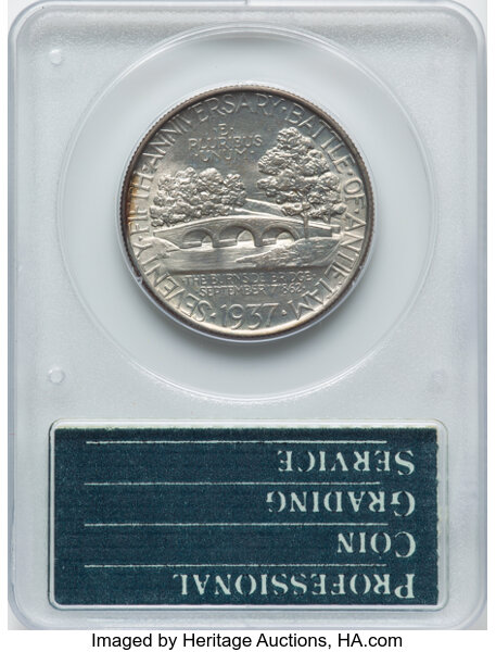 image for: 1937 Antietam 50c PCGS MS63