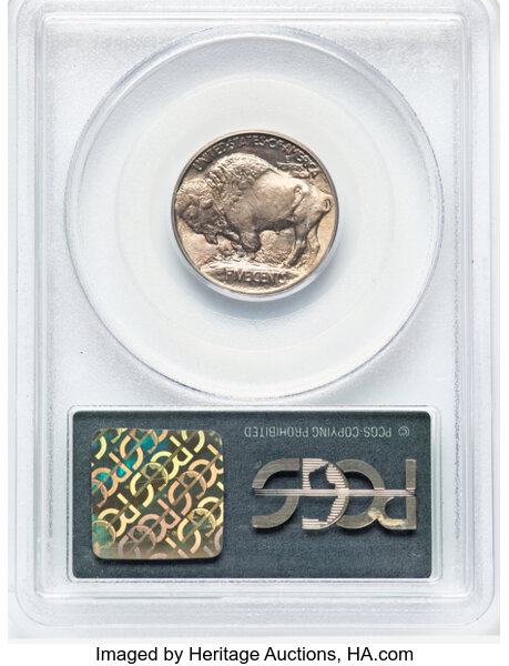 image for: 1913 Buffalo, Type 1 5c PCGS MS65 CAC