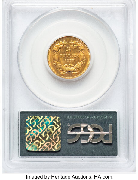 image for: 1878 $3  PCGS MS61