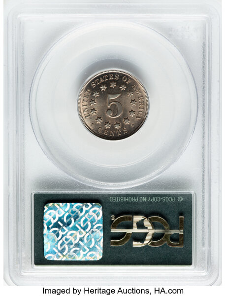 image for: 1868 5c PCGS MS65