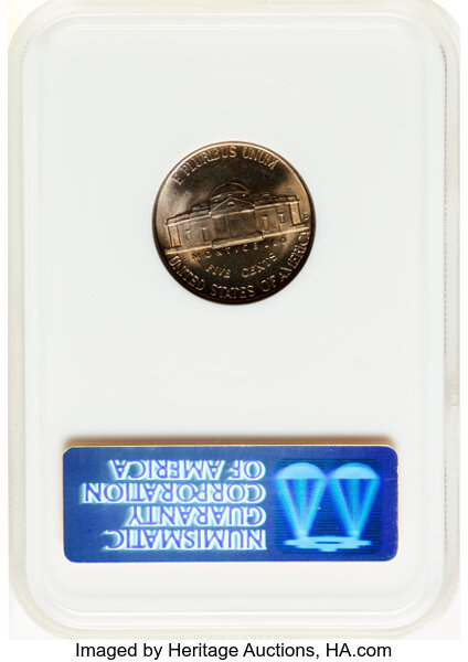 image for: 1938-D Jefferson 5c NGC MS67