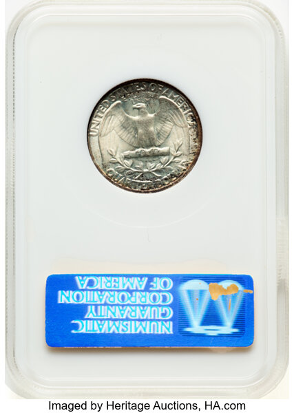 image for: 1934 Medium Motto 25c NGC MS65
