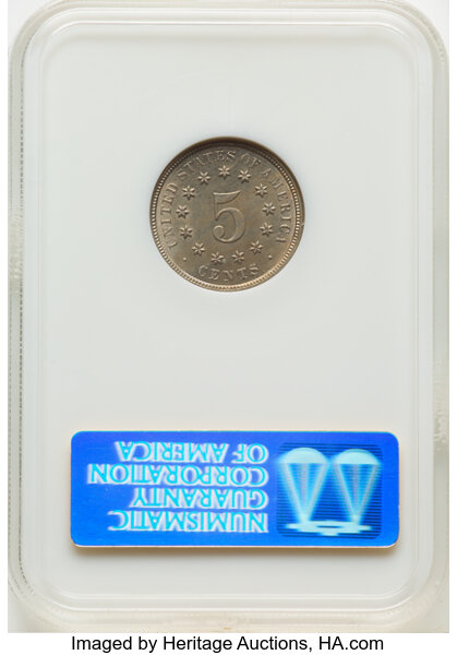 image for: 1876 5c NGC MS64 CAC