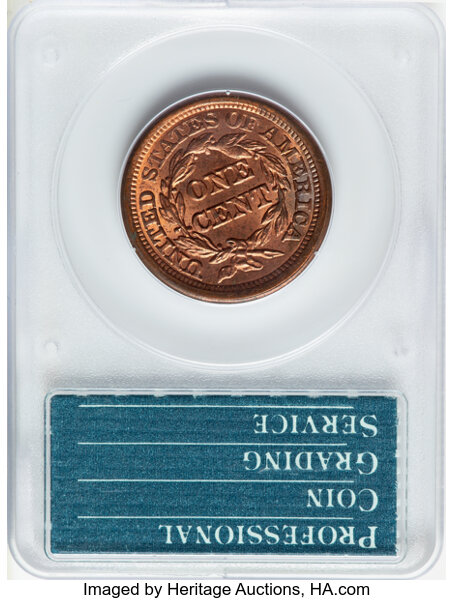image for: 1853 N-25 1c PCGS MS64 RD