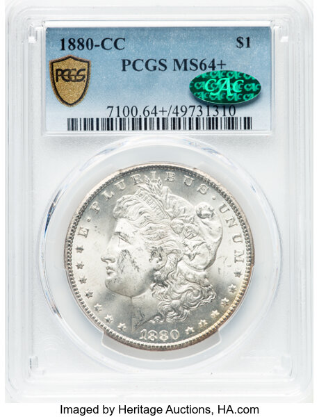 thumbnail for: 1880-CC $1  PCGS/CAC MS64+ CAC