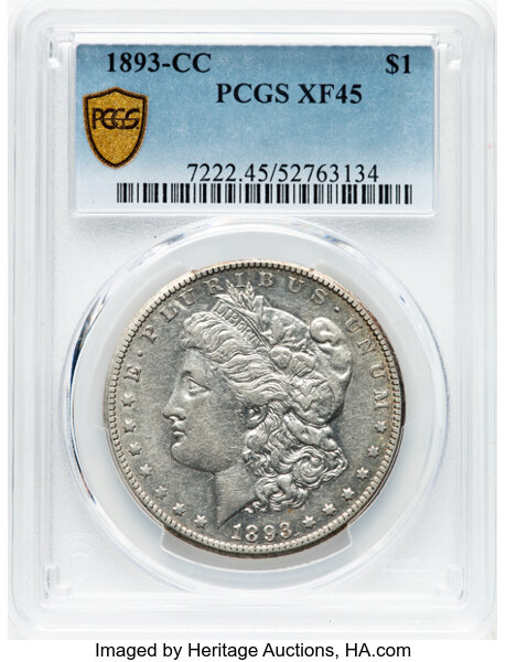 image for: 1893-CC $1  PCGS XF45