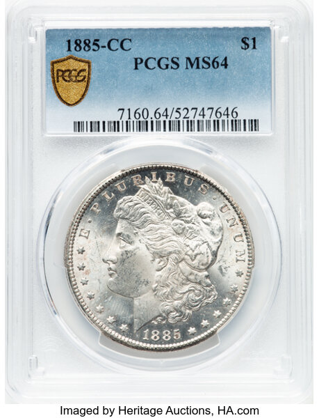image for: 1885-CC $1  PCGS MS64