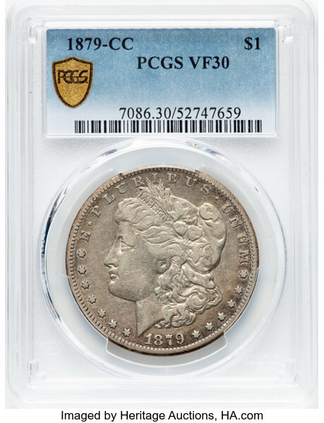 image for: 1879-CC $1  PCGS VF30
