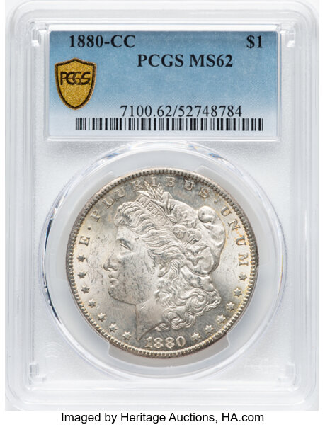 image for: 1880-CC $1  PCGS MS62