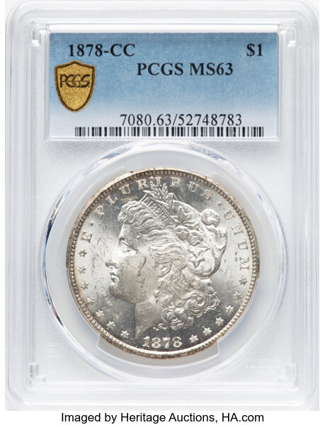 image for: 1878-CC $1  PCGS MS63