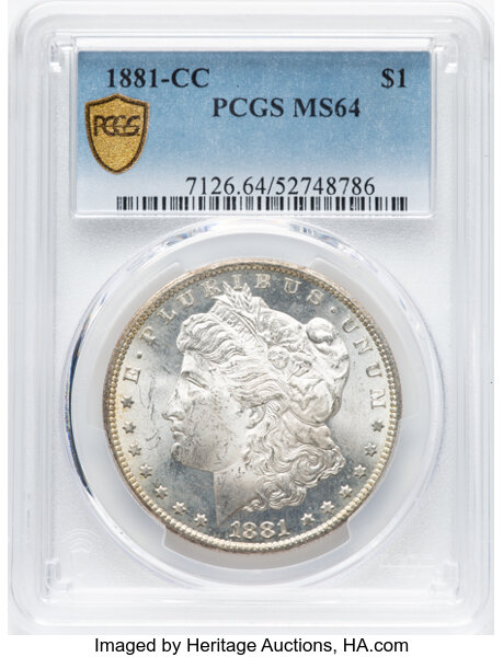 image for: 1881-CC $1  PCGS MS64