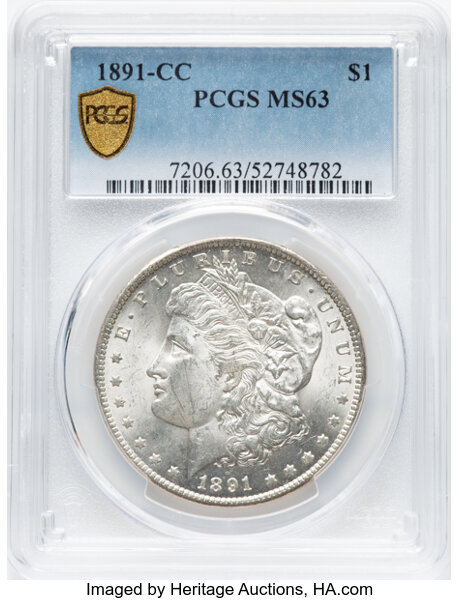 image for: 1891-CC Spitting Eagle, VAM-3  $1  PCGS MS63