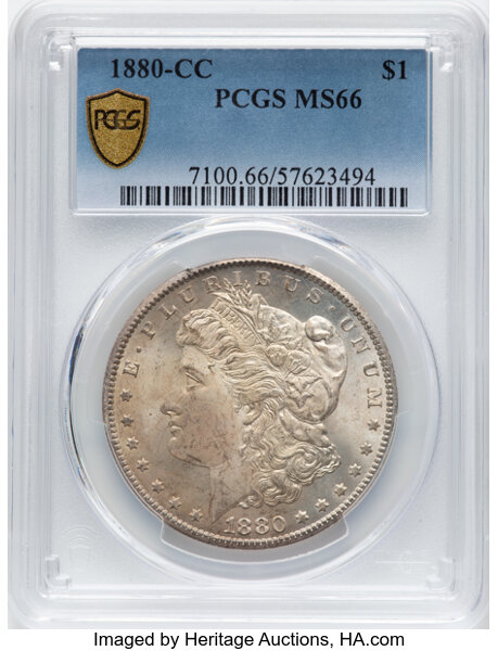 image for: 1880-CC $1  PCGS MS66