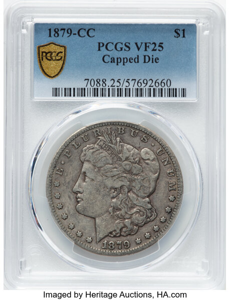 image for: 1879-CC Capped Die, VAM-3 $1  PCGS VF25