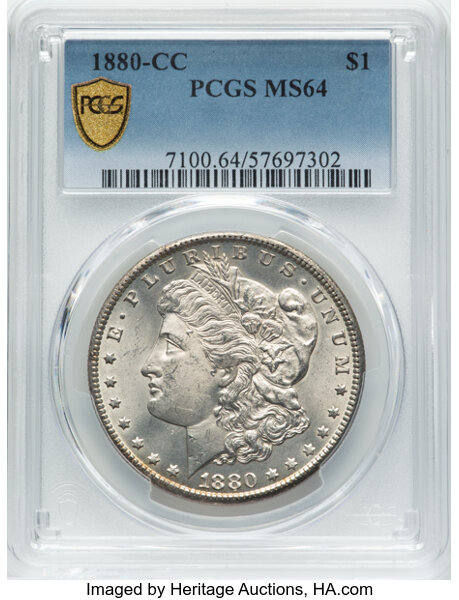 image for: 1880-CC $1  PCGS MS64