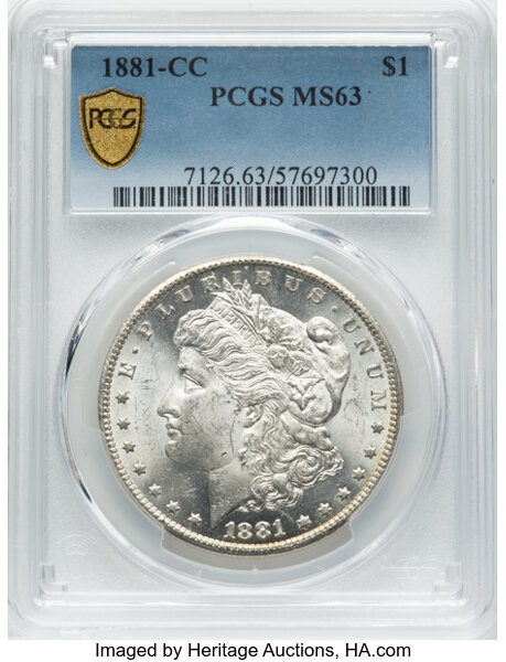 thumbnail for: 1881-CC $1  PCGS MS63