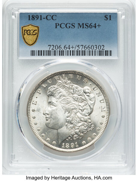 image for: 1891-CC Spitting Eagle, VAM-3  $1  PCGS MS64+