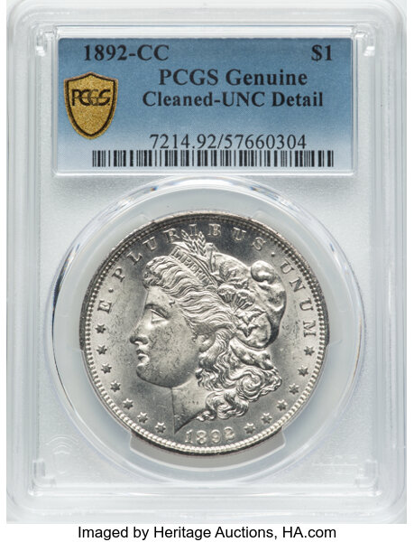 image for: 1892-CC $1  PCGS MS60