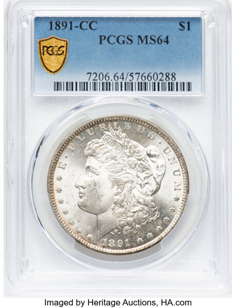 image for: 1891-CC Spitting Eagle, VAM-3  $1  PCGS MS64
