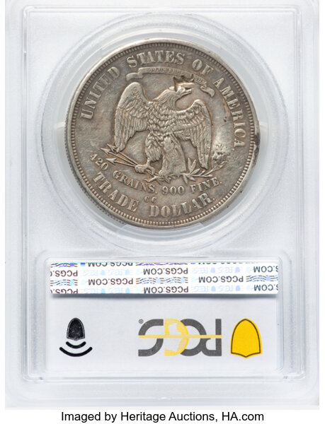 image for: 1874-CC Chopmarked Trade$ PCGS XF40