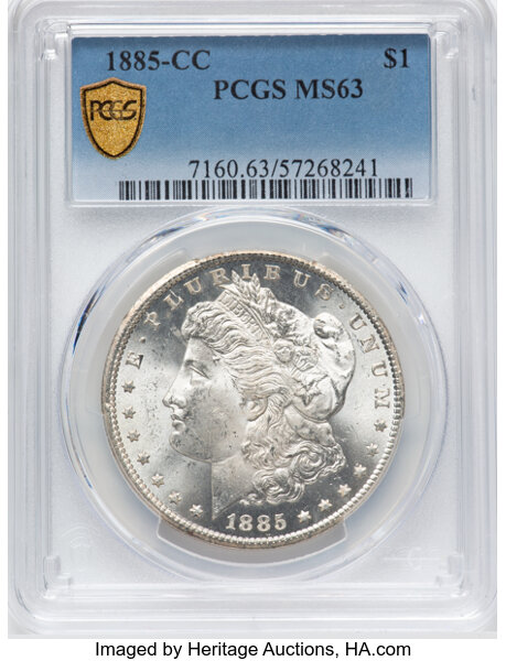 image for: 1885-CC $1  PCGS MS63
