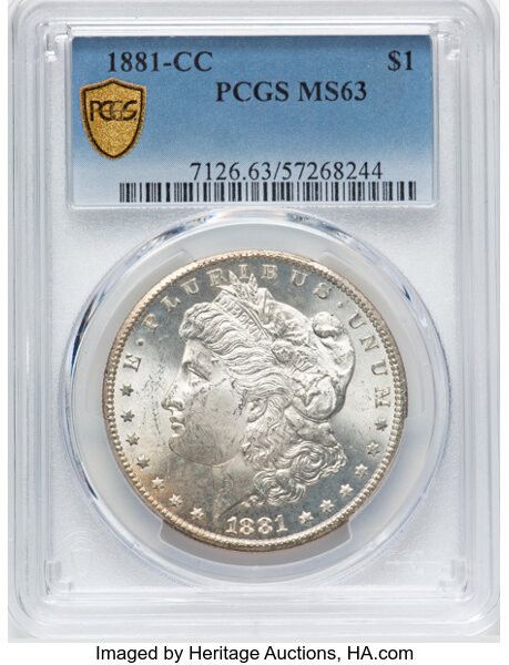 thumbnail for: 1881-CC $1  PCGS MS63