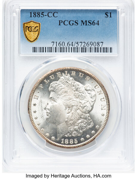 image for: 1885-CC $1  PCGS MS64