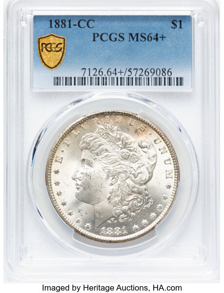 image for: 1881-CC $1  PCGS MS64+