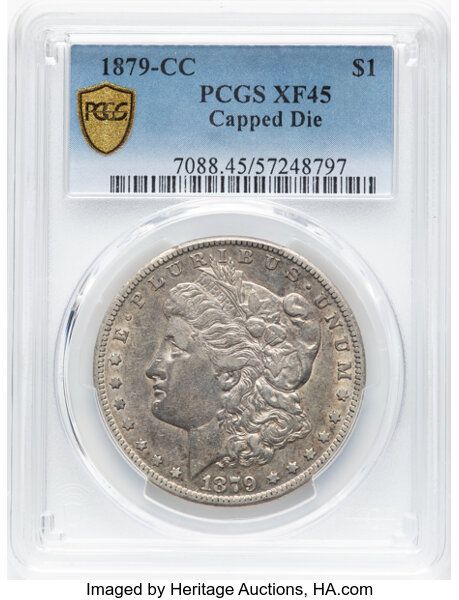 image for: 1879-CC Capped Die, VAM-3 $1  PCGS XF45