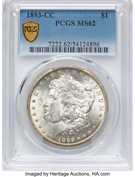 image for: 1893-CC $1  PCGS MS62