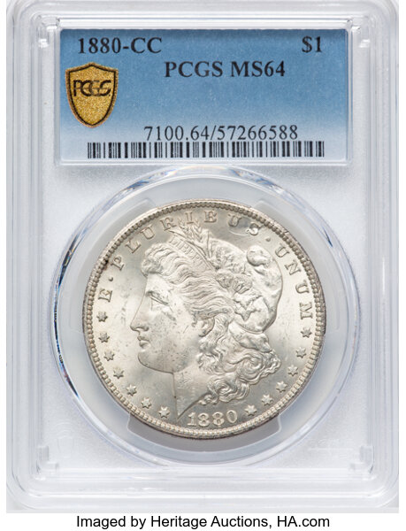 image for: 1880-CC $1  PCGS MS64