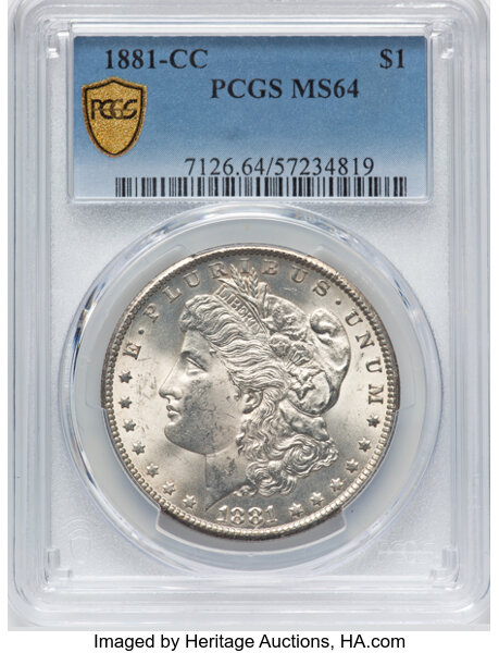 image for: 1881-CC $1  PCGS MS64