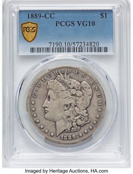 thumbnail for: 1889-CC $1  PCGS VG10