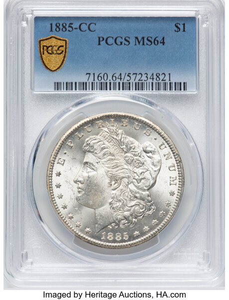 image for: 1885-CC $1  PCGS MS64
