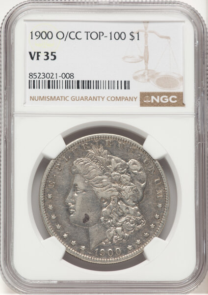 1900-O/CC $1 VF35 NGC. A Top 100 Variety. Mintage 12,590,000....