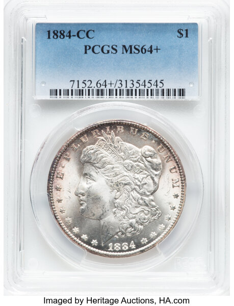 image for: 1884-CC $1  PCGS MS64+