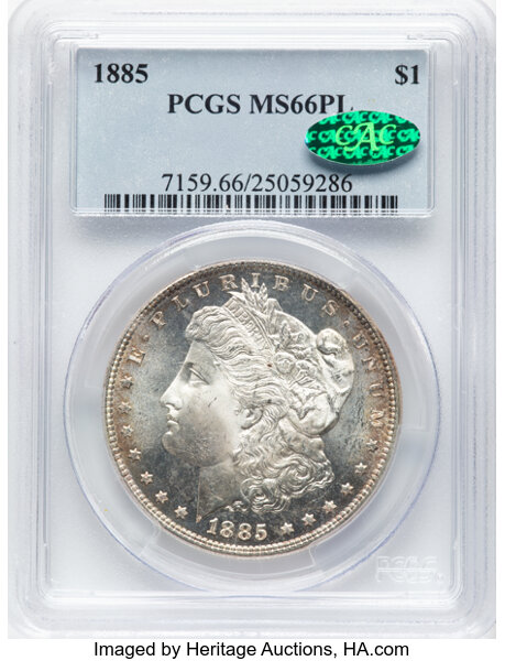 image for: 1885 $1  PCGS MS66 PL CAC