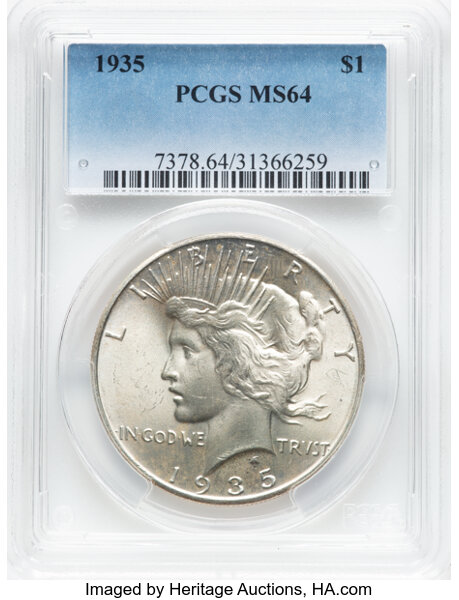 image for: 1935 $1  PCGS MS64