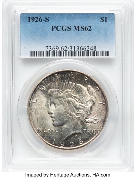 image for: 1926-S $1  PCGS MS62