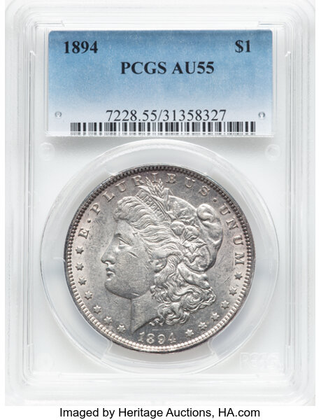 image for: 1894 $1  PCGS AU55