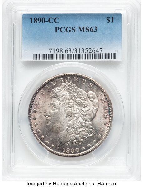 image for: 1890-CC $1  PCGS MS63