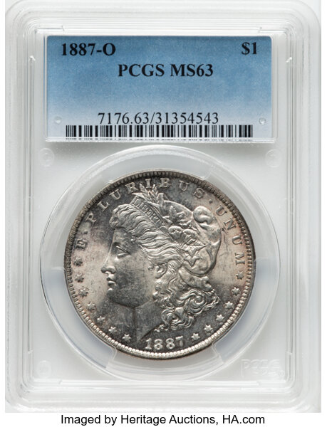 image for: 1887-O $1  PCGS MS63