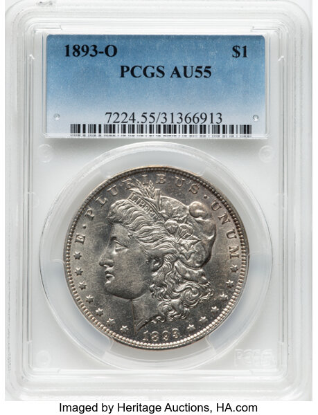 image for: 1893-O $1  PCGS AU55