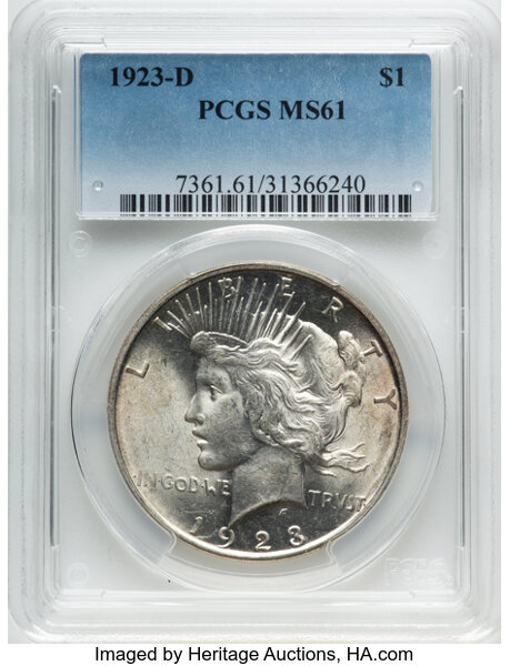 image for: 1923-D $1  PCGS MS61