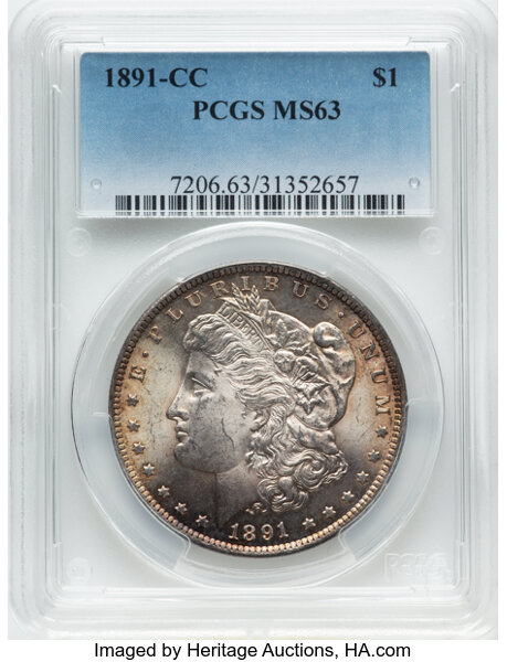 image for: 1891-CC Spitting Eagle, VAM-3  $1  PCGS MS63