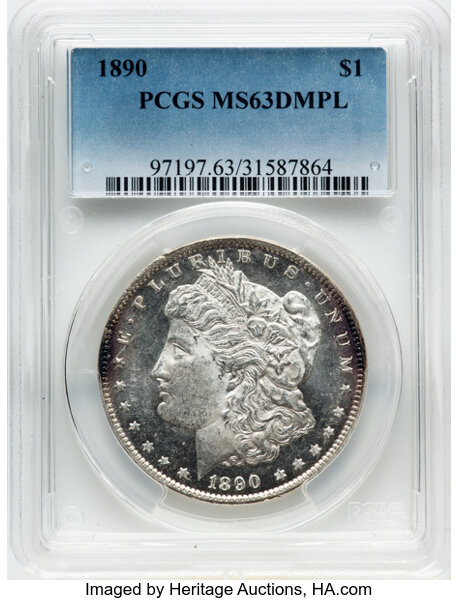image for: 1890 $1  PCGS MS63 DMPL